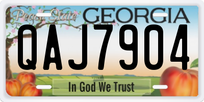 GA license plate QAJ7904