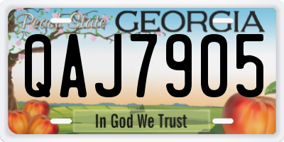 GA license plate QAJ7905