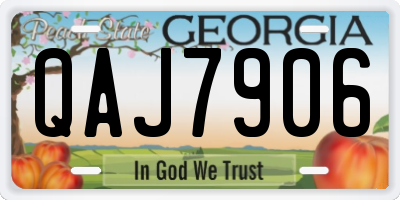 GA license plate QAJ7906
