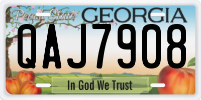 GA license plate QAJ7908
