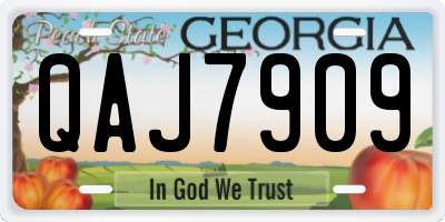 GA license plate QAJ7909