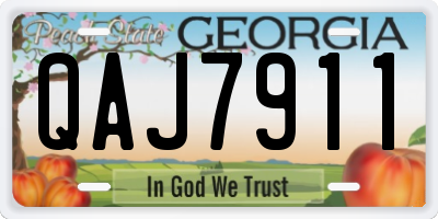 GA license plate QAJ7911