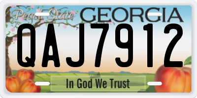 GA license plate QAJ7912