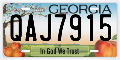 GA license plate QAJ7915