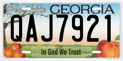 GA license plate QAJ7921