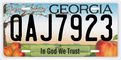 GA license plate QAJ7923