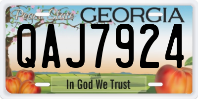 GA license plate QAJ7924