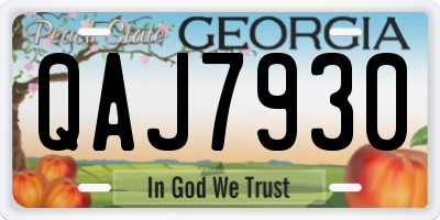 GA license plate QAJ7930