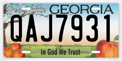 GA license plate QAJ7931