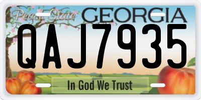 GA license plate QAJ7935