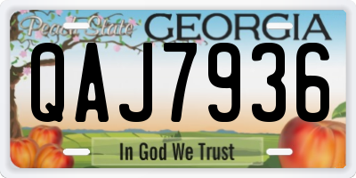 GA license plate QAJ7936