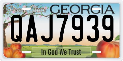 GA license plate QAJ7939