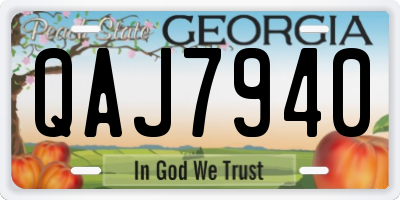 GA license plate QAJ7940
