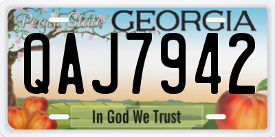 GA license plate QAJ7942