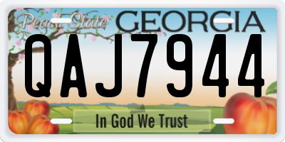 GA license plate QAJ7944