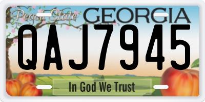 GA license plate QAJ7945