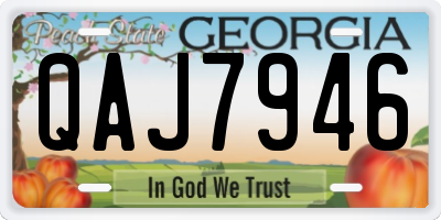 GA license plate QAJ7946