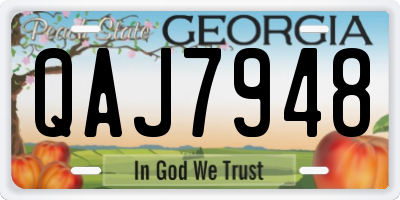 GA license plate QAJ7948