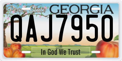 GA license plate QAJ7950