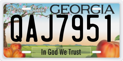 GA license plate QAJ7951