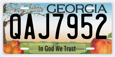 GA license plate QAJ7952