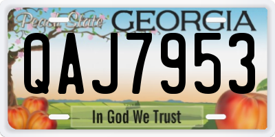 GA license plate QAJ7953