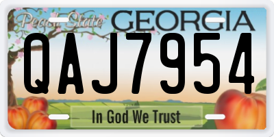 GA license plate QAJ7954