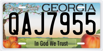 GA license plate QAJ7955