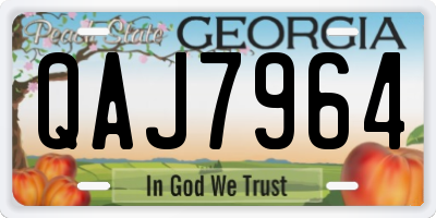 GA license plate QAJ7964