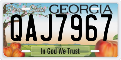 GA license plate QAJ7967
