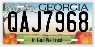 GA license plate QAJ7968