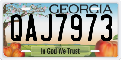 GA license plate QAJ7973