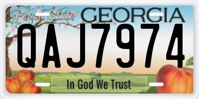 GA license plate QAJ7974