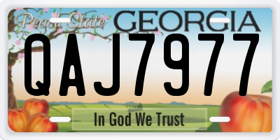 GA license plate QAJ7977