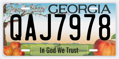 GA license plate QAJ7978