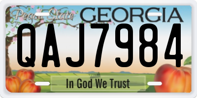 GA license plate QAJ7984