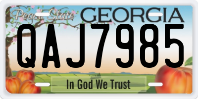 GA license plate QAJ7985