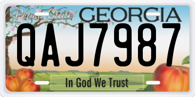 GA license plate QAJ7987