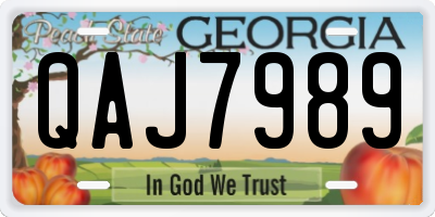 GA license plate QAJ7989