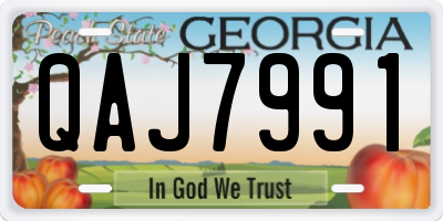 GA license plate QAJ7991