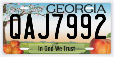 GA license plate QAJ7992