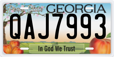 GA license plate QAJ7993