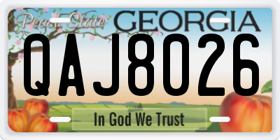 GA license plate QAJ8026