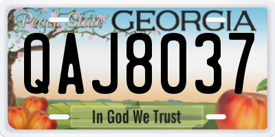 GA license plate QAJ8037