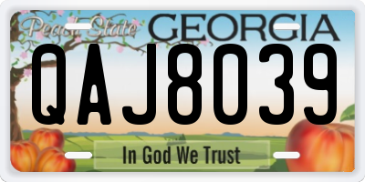 GA license plate QAJ8039