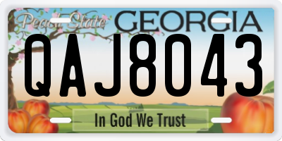 GA license plate QAJ8043