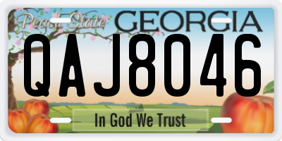 GA license plate QAJ8046