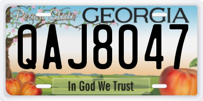 GA license plate QAJ8047