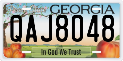 GA license plate QAJ8048