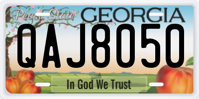 GA license plate QAJ8050